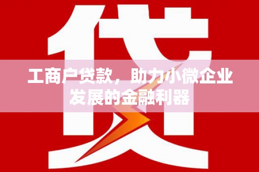 红塔工商户贷款，助力小微企业发展的金融利器