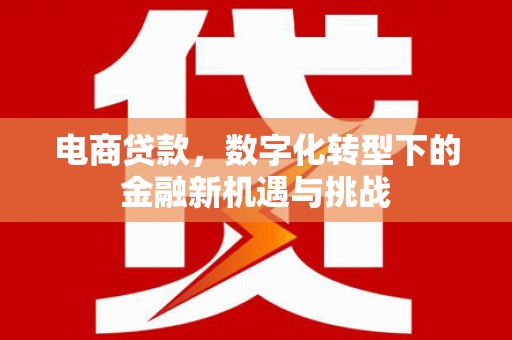 红塔电商贷款，数字化转型下的金融新机遇与挑战