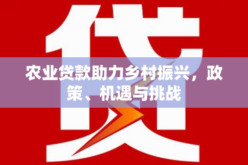 红塔农业贷款助力乡村振兴，政策、机遇与挑战