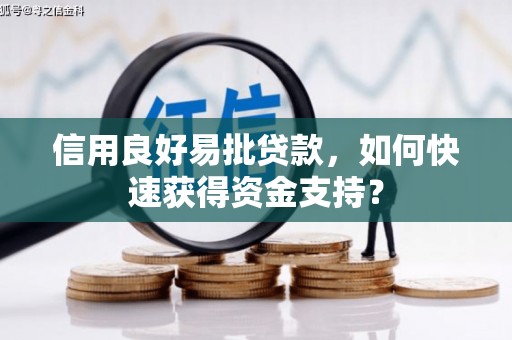 红塔信用良好易批贷款，如何快速获得资金支持？