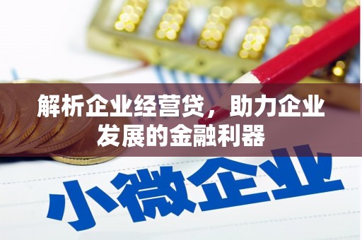 红塔解析企业经营贷，助力企业发展的金融利器