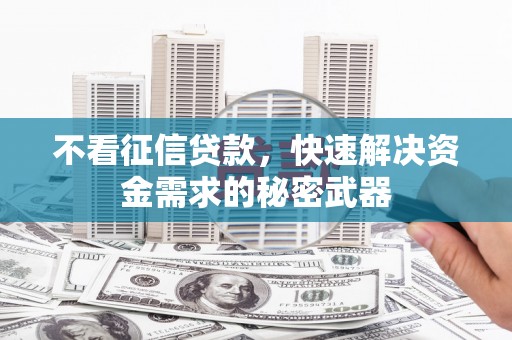 红塔不看征信贷款，快速解决资金需求的秘密武器