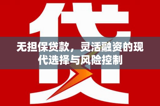 红塔无担保贷款，灵活融资的现代选择与风险控制