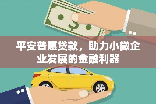 红塔平安普惠贷款，助力小微企业发展的金融利器