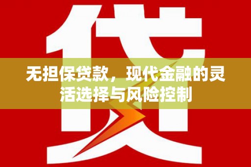 红塔无担保贷款，现代金融的灵活选择与风险控制