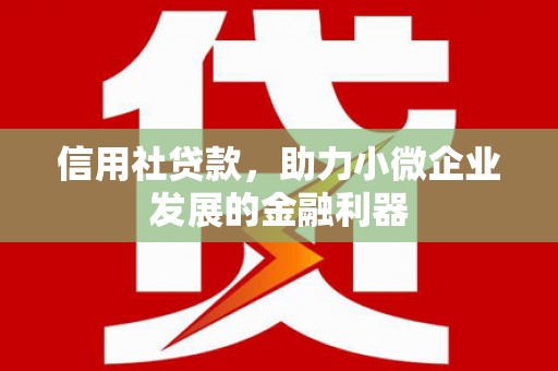 红塔信用社贷款，助力小微企业发展的金融利器