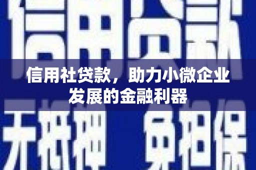 红塔信用社贷款，助力小微企业发展的金融利器