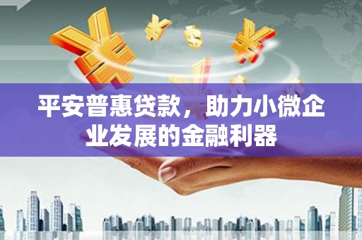 红塔平安普惠贷款，助力小微企业发展的金融利器